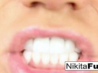 Nikita Inserts Toy Into Her Wet Pussy