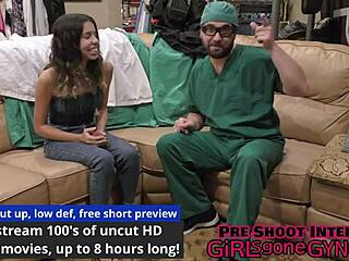 Close-up backstage footage of brunette with long hair in florida hospital