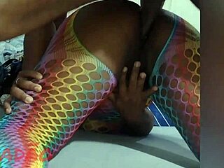 Preta exploding with pleasure from wild anal action at home!