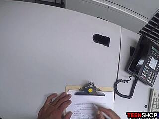 Security Guards Fuck Cute Teen Shoplifter In Office