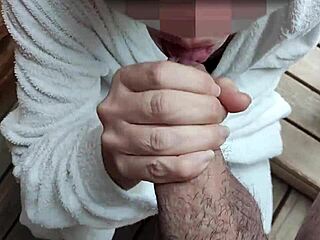 I pull'd out my cock in fronta my teacher in the public sauna and she help'd me cum - risk of gettin caught