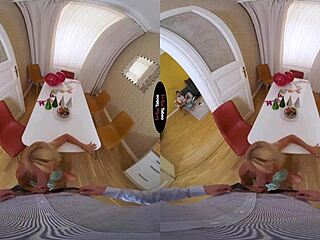 Blonde and brunette give blowjob and handjob in pov taboo celebration