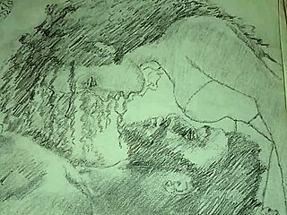 A couple engages in foreplay while wearing lingerie