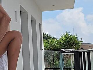 fucking tommy cabrio on the balcony with neighbors watching