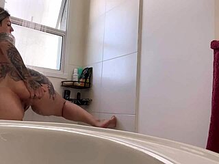 I saw neighbor watching me shower, got wet and he came