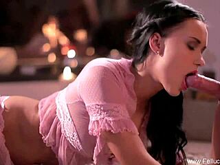 Beautiful Brunette Girlfriend Giving Superior Blowjob