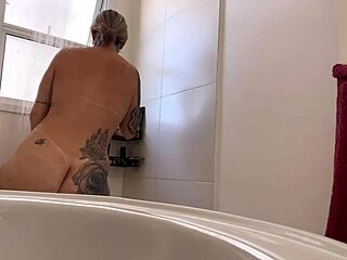 I saw neighbor watching me shower, got wet and he came