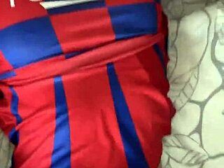 The hot cheerleader with big ass took on two cocks in a group scene