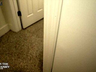 Step mom Madi Blaze caught in shower, sucks junior's cock hard
