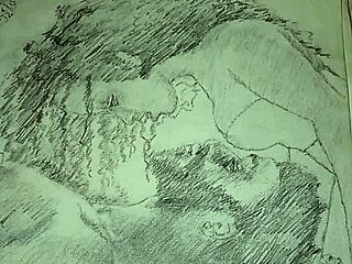 A couple engages in foreplay while wearing lingerie