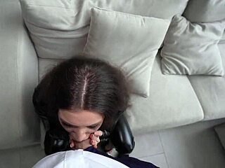 Boss Accidentally Cums In Brunette's Pussy After Condom Removal