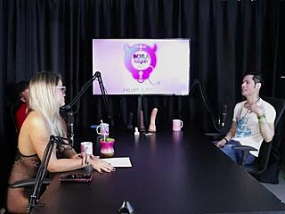 blonde feels hot and strips after guest mentions liberating woman in swing house