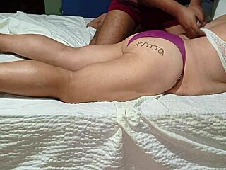 A mature woman gets intimate massage experience