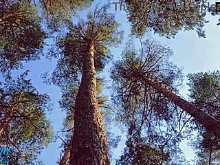 Couple Searches For Outdoor Spot To Cum In Panties