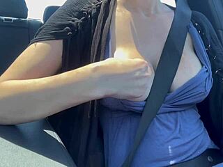 Italian MILF Artemisia Love Flashes While Driving