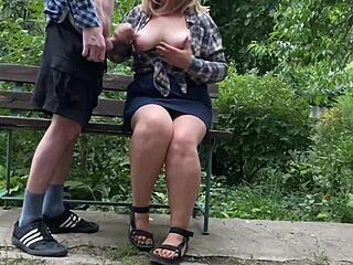 My mother-in-law's gorgeous natural tits covered in cum