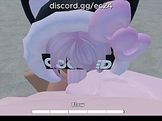 Adventurous Beach Encounter with a Roblox Character