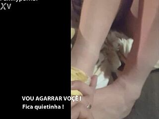 Young Stepdaughter Facial on Sofa!