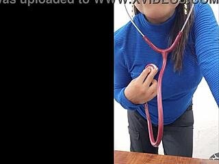 Latina nurse makes homemade porn in boss's office