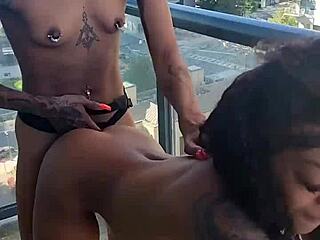 Kashofficials tied up and fucked on the balcony by Renity Love
