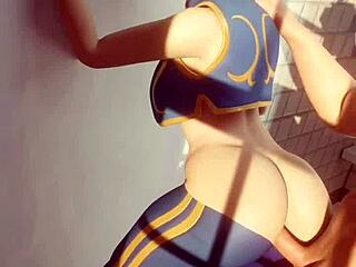 Fortnite chun li takes a bath and makes love in a steamy moment