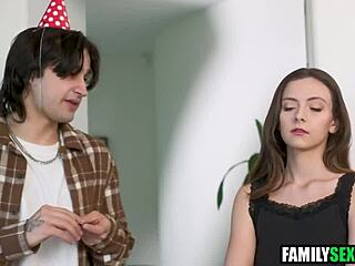 Step sister allows him to use her holes for birthday in taboo family