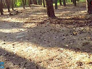 Couple Searches For Outdoor Spot To Cum In Panties