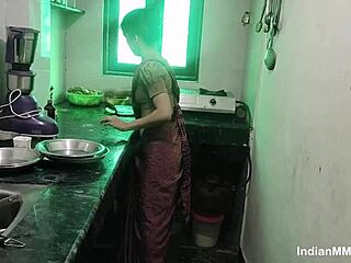 Indian couple engages in rough doggystyle sex in their kitchen