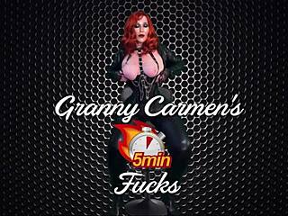 granny carmen angels licks stick and gets double cum