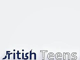 British teen's first spitroast with cumshot and mmf action