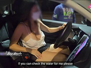 No panties and no bra showing off for attendants at the gas station