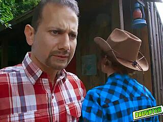 Sexy besties take paternal cocks deep in throats!