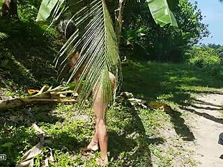 a naked girl gets photographed in the amazon jungle