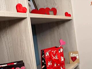 Cute babe Luna gets fucked in black pantyhose on Valentine's