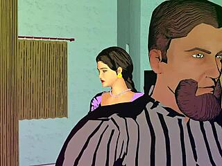 step-son caught step-mother masturbating in the bathroom, leading to fucking and muff diving