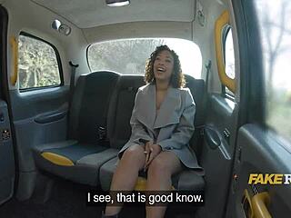 French Ebony Cheats in Backseat Taxi Ride
