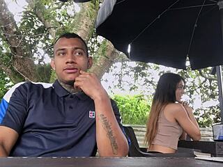 stranger seduces me in restaurant, deepthroats at home