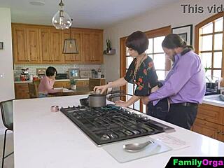 Old man fucks daring teen daughter in kitchen cowgirl.