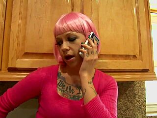 pink haired bbc lover in amateur clip