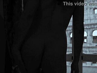 Double anal fisting for lady ana in colosseum, gaping big tits brunette whore with brown eyes slut assplay.