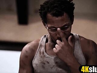 cute chloe cherry is blindfolded and surprised by a big black cock