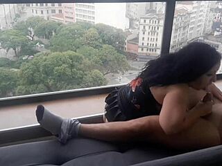 Fucking Hot Stepmom Gets Blowjob In Public Window