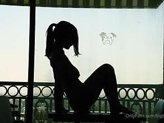 I watch Bigtittygothegg ride the silhouette dildo passionately