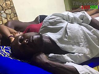 Threesome action on family bed with husband's brother