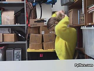 Big tit Russian busted shoplifting, fucked hard