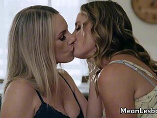 Sexy Blonde Lesbian Milf Seduced for a Wet Fuck by Curly Teen