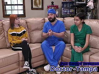 Dr Tampa Boldly Examines Ditria Roses' Shaved Pussy In Hospital Roleplay