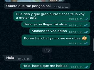 My latina friend in mini shorts gets hot on WhatsApp chat