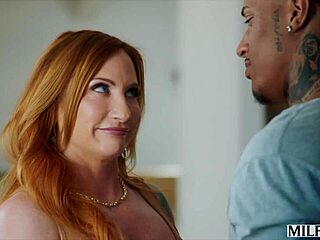 Milfy Sophia tempted by college stud's big black cock in doggystyle.