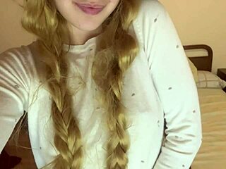 Cute blonde peasant girl alone at home fingers her ass deliciously